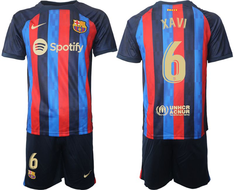 Men 2022-2023 Club Barcelona home blue 6 Soccer Jersey